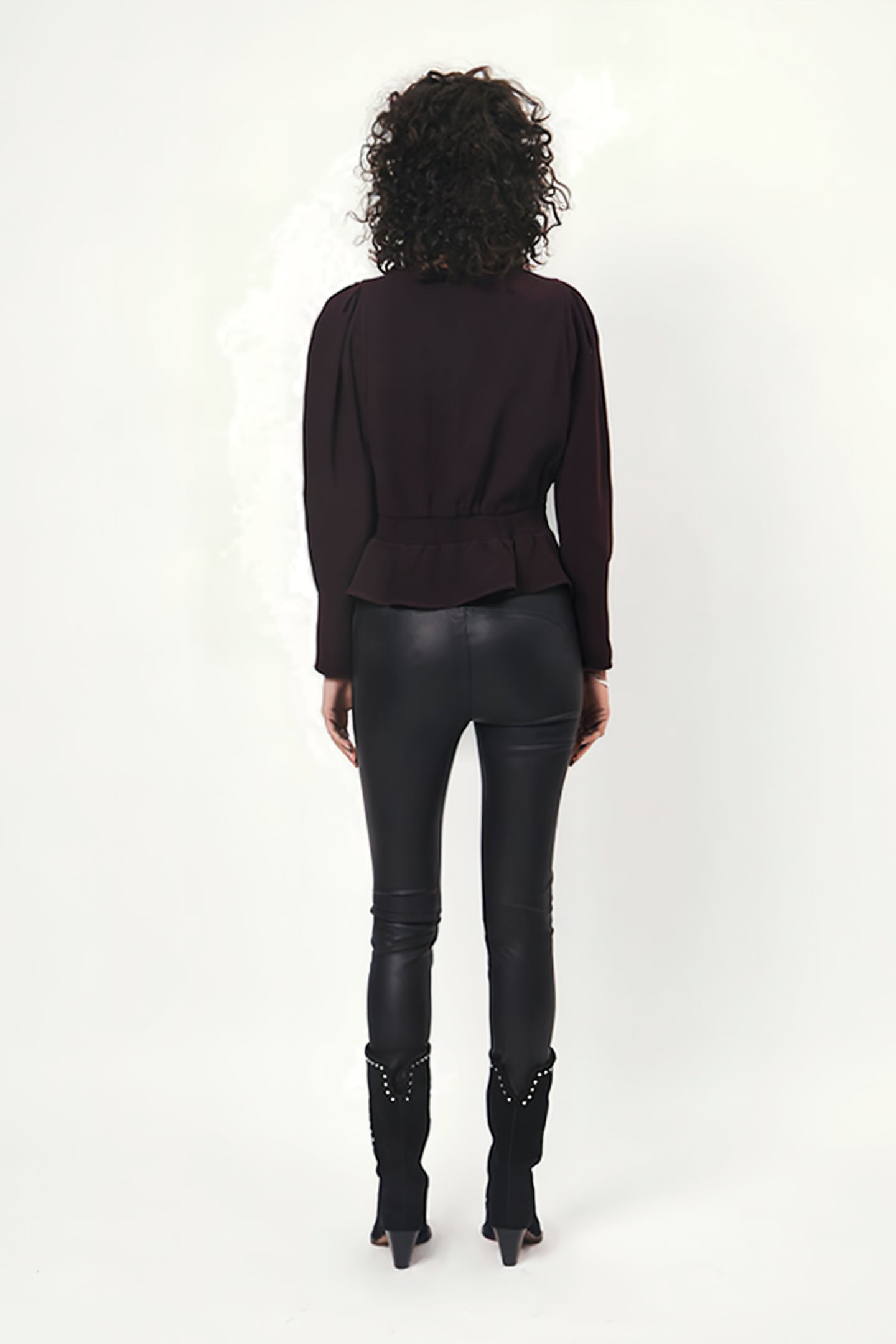 SAWYER PEPLUM TOP DARK GRAPE 2