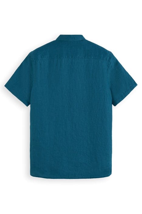SHORT SLEEVE LINEN SHIRT HARBOUR TEAL 2