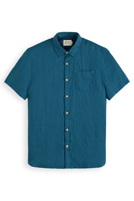 SHORT SLEEVE LINEN SHIRT HARBOUR TEAL 1