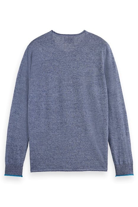 LINEN COTTON BLEND CREW NECK NAVY BLUE 2