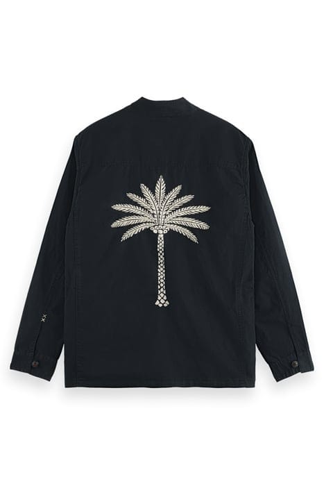 EMBROIDERED COTTON/LINEN CANVA BLACK 2