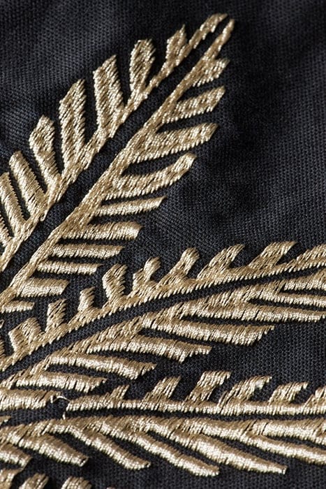 EMBROIDERED COTTON/LINEN CANVA BLACK 3