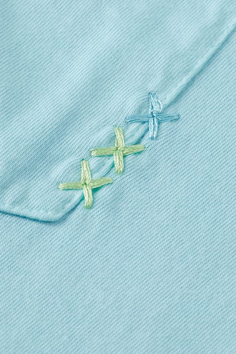 GARMENT DYE POCKET T-SHIRT WASHED NEON BLUE 3
