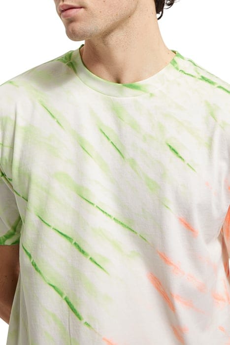 DIAGONAL TIE DYE T-SHIRT SWAN/ NEON TIE DYE 6