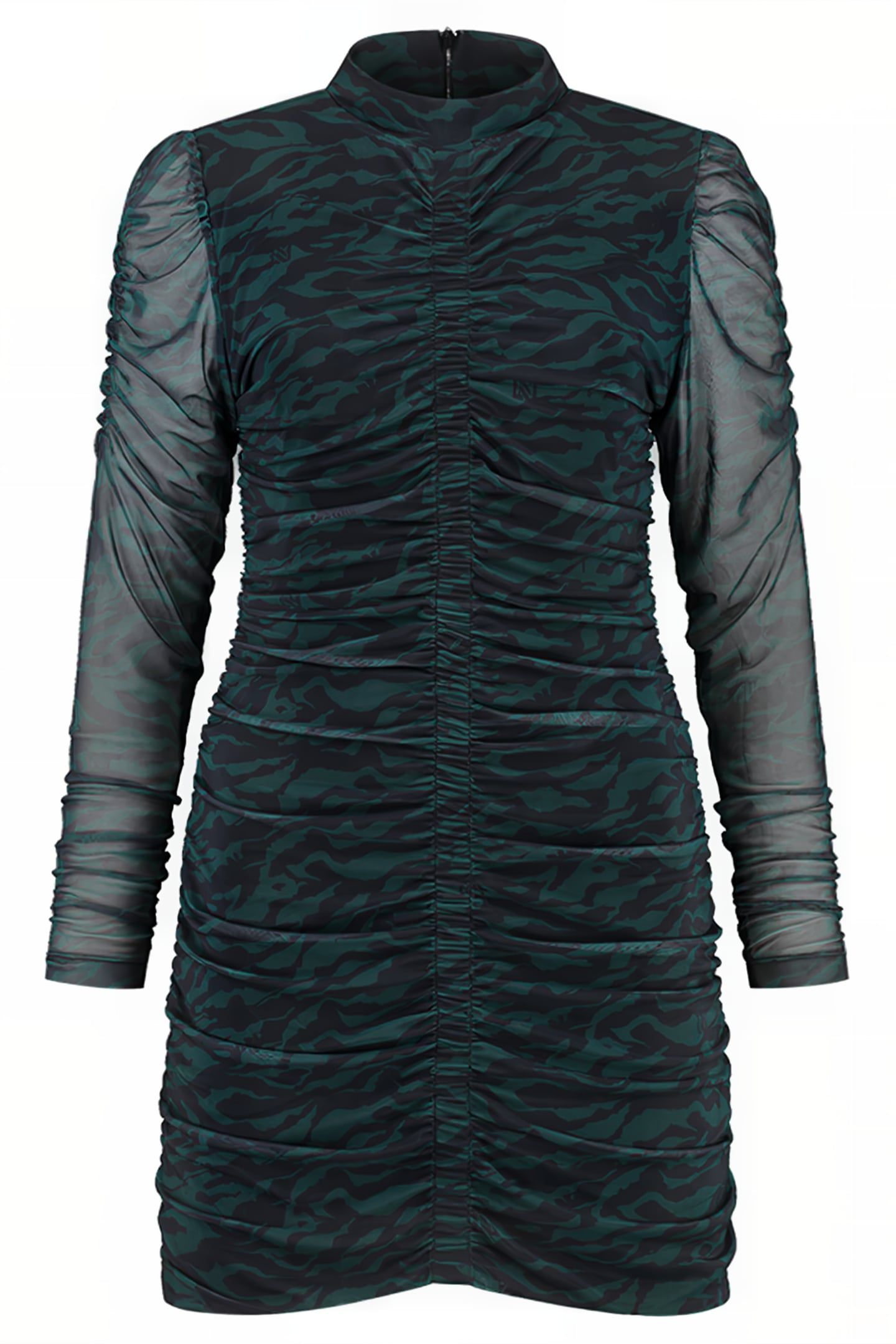 ZEBRA MESH DRESS PINE GREEN 1
