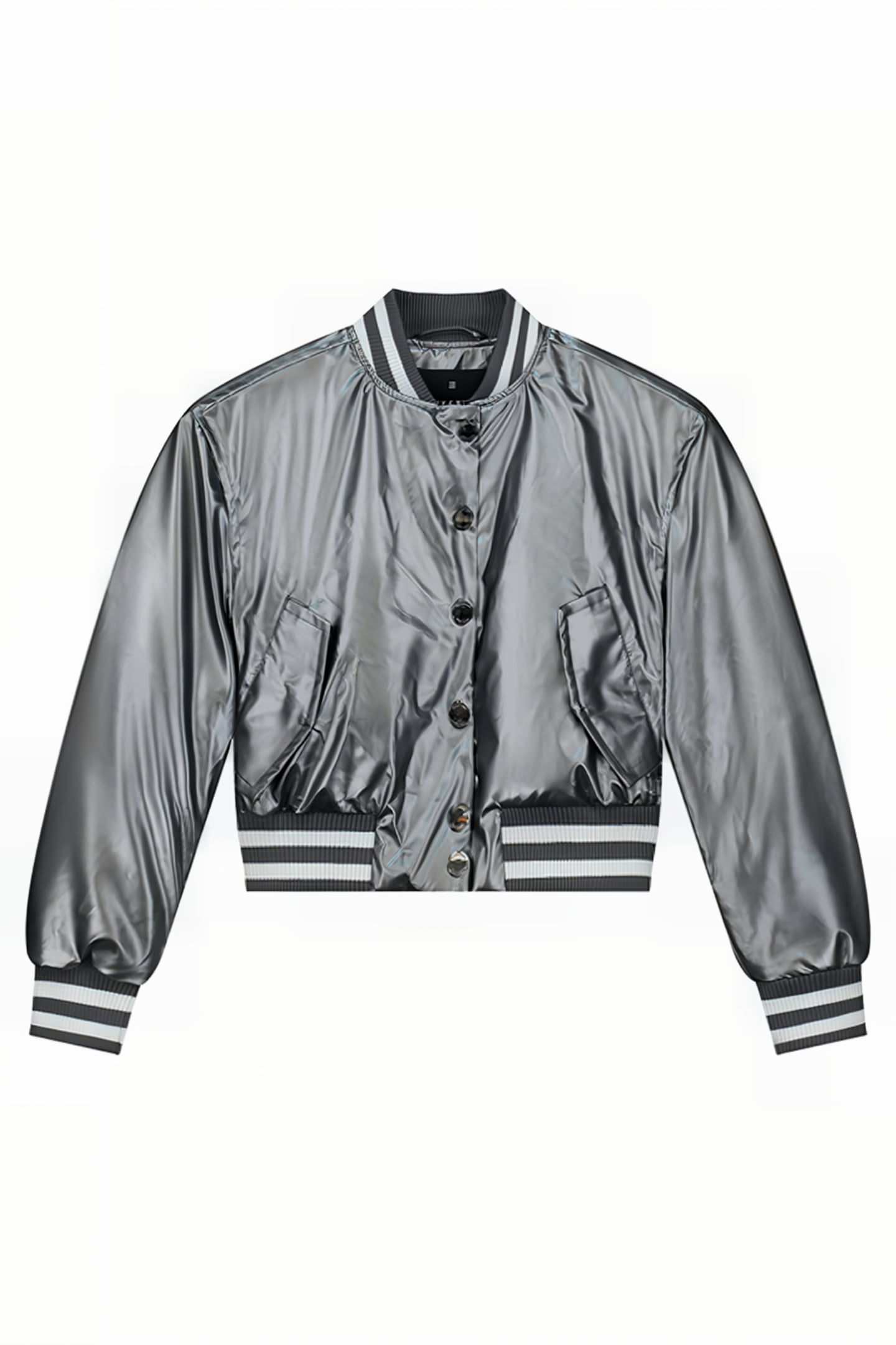 HAYLEE BOMBER GUN METAL METALLIC 1