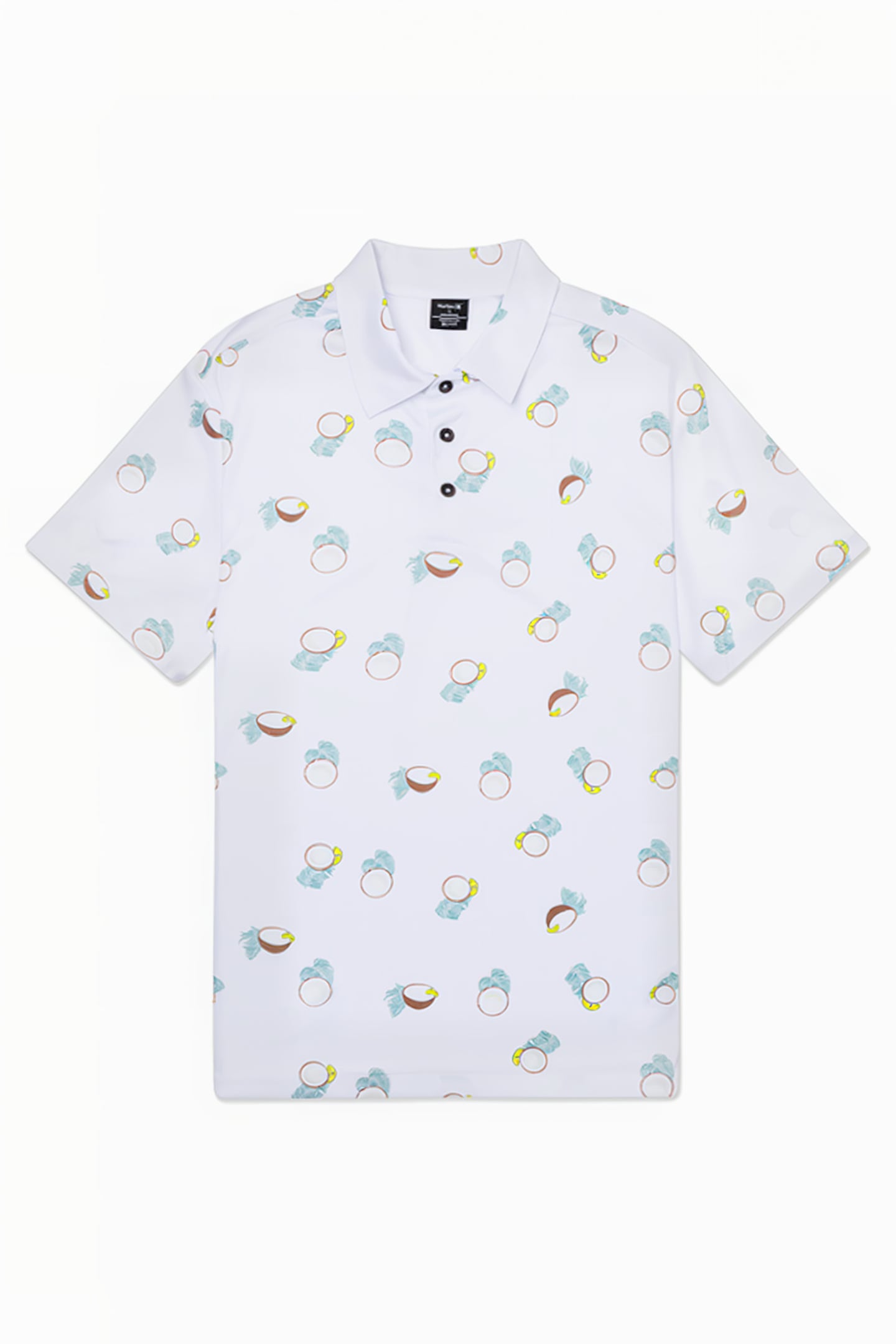 H2O-DRI ACE FIESTA MESH POLO SHORT SLEEVE WHT COMBO 1