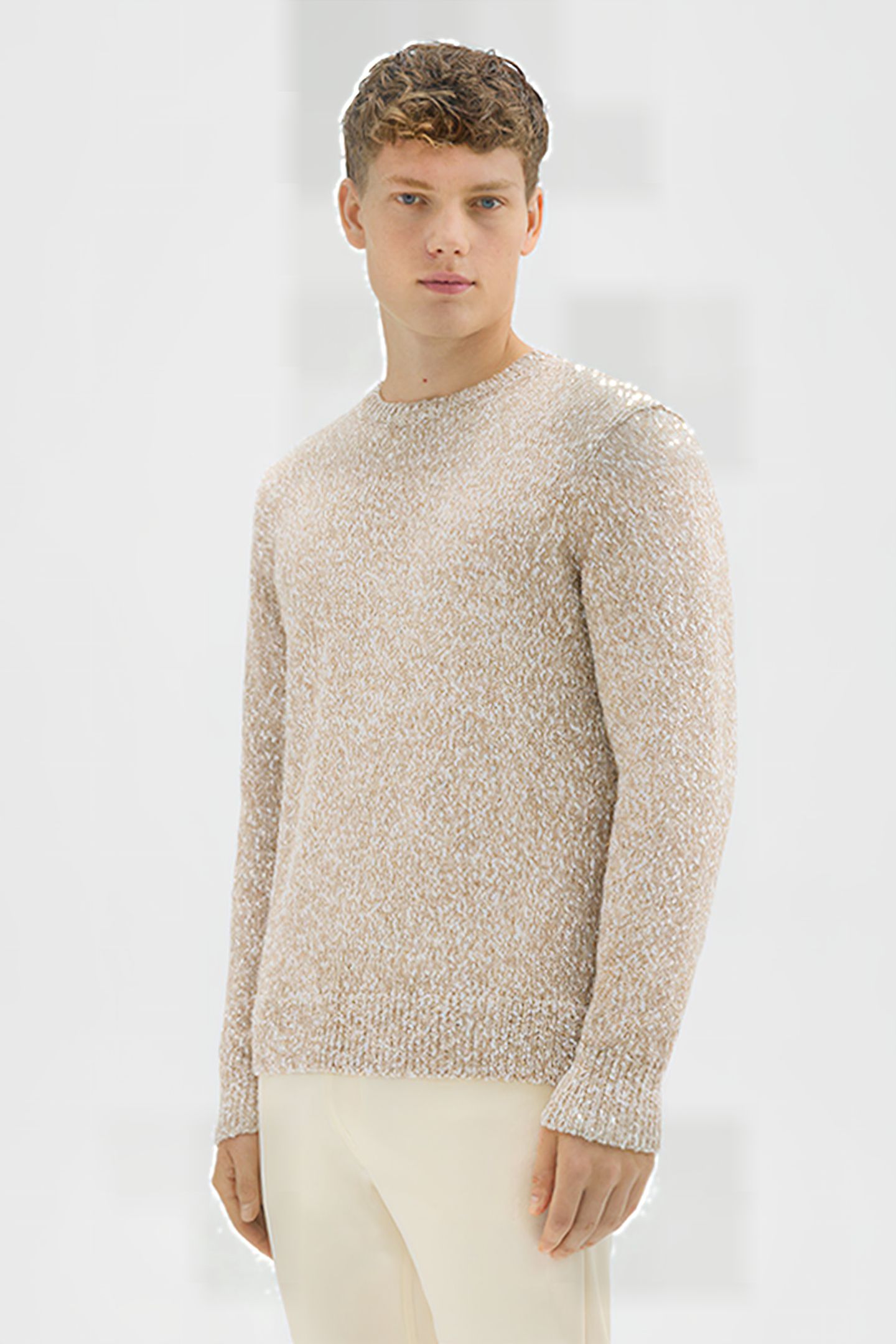 MAUNO CREWNECK SWEATER IN HEATHERED COTTON PUMICE MULTI 3