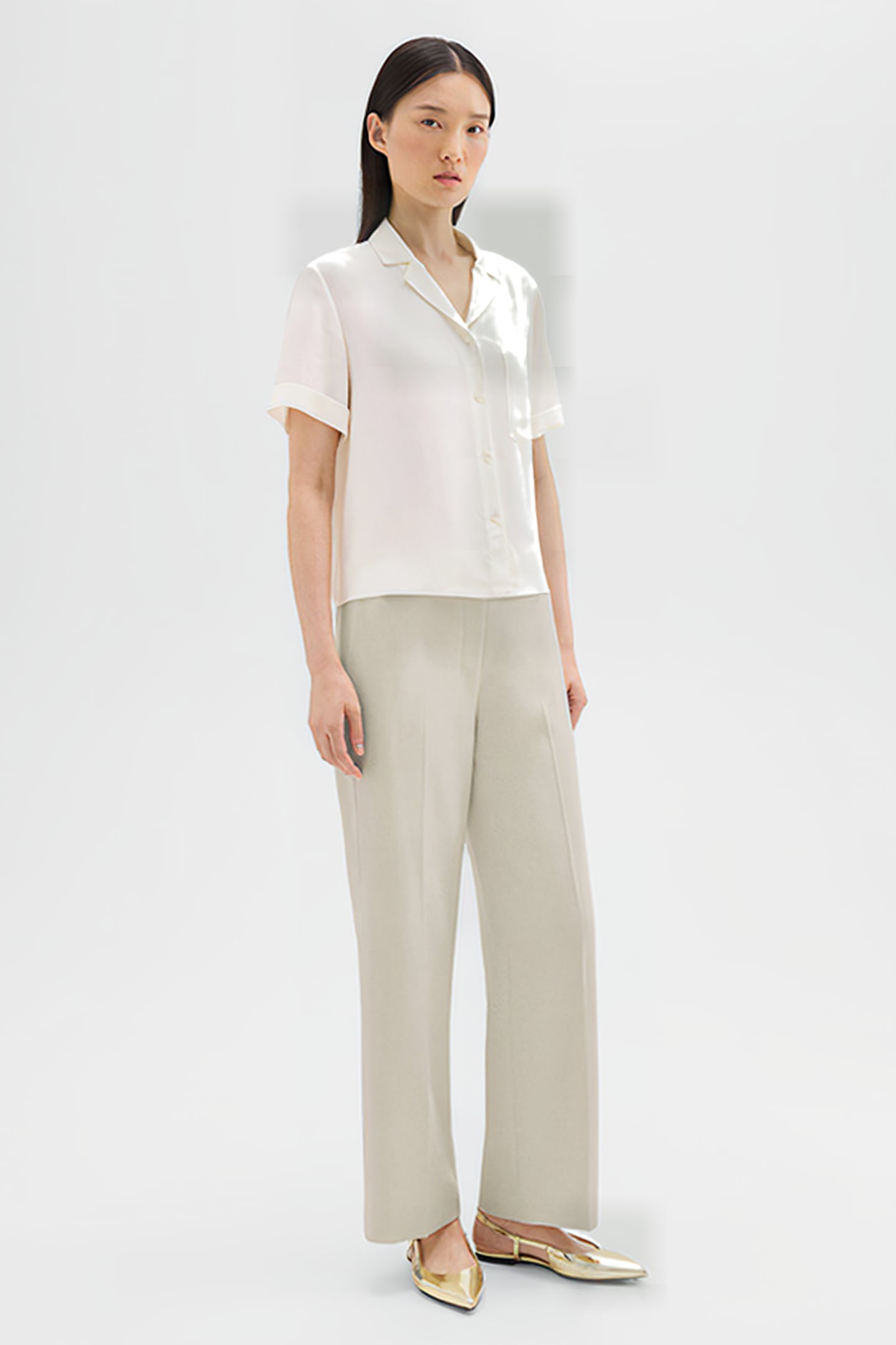 WIDE-LEG PULL-ON PANT IN ADMIRAL CREPE PUMICE 1