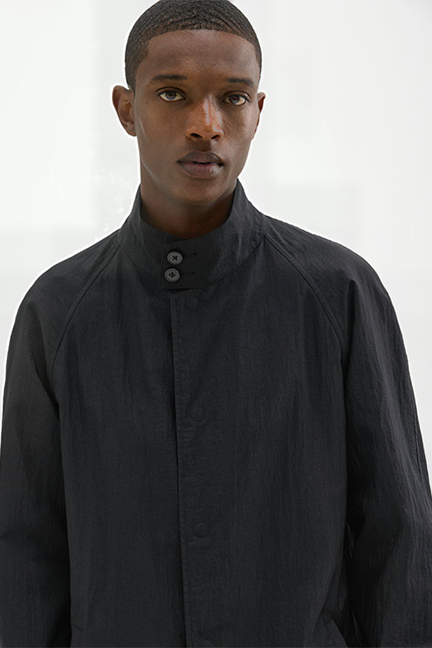 REVERSIBLE STAND-COLLAR TRENCH COAT BLACK 3
