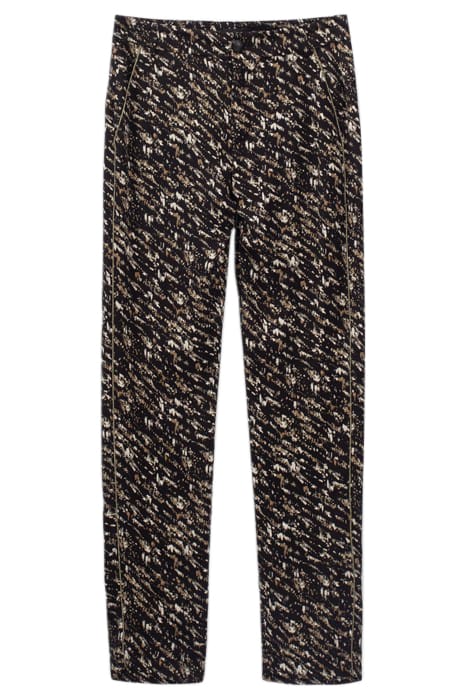 BLACK FUSAIN PRINT FLOWING TROUSERS BLACK 4