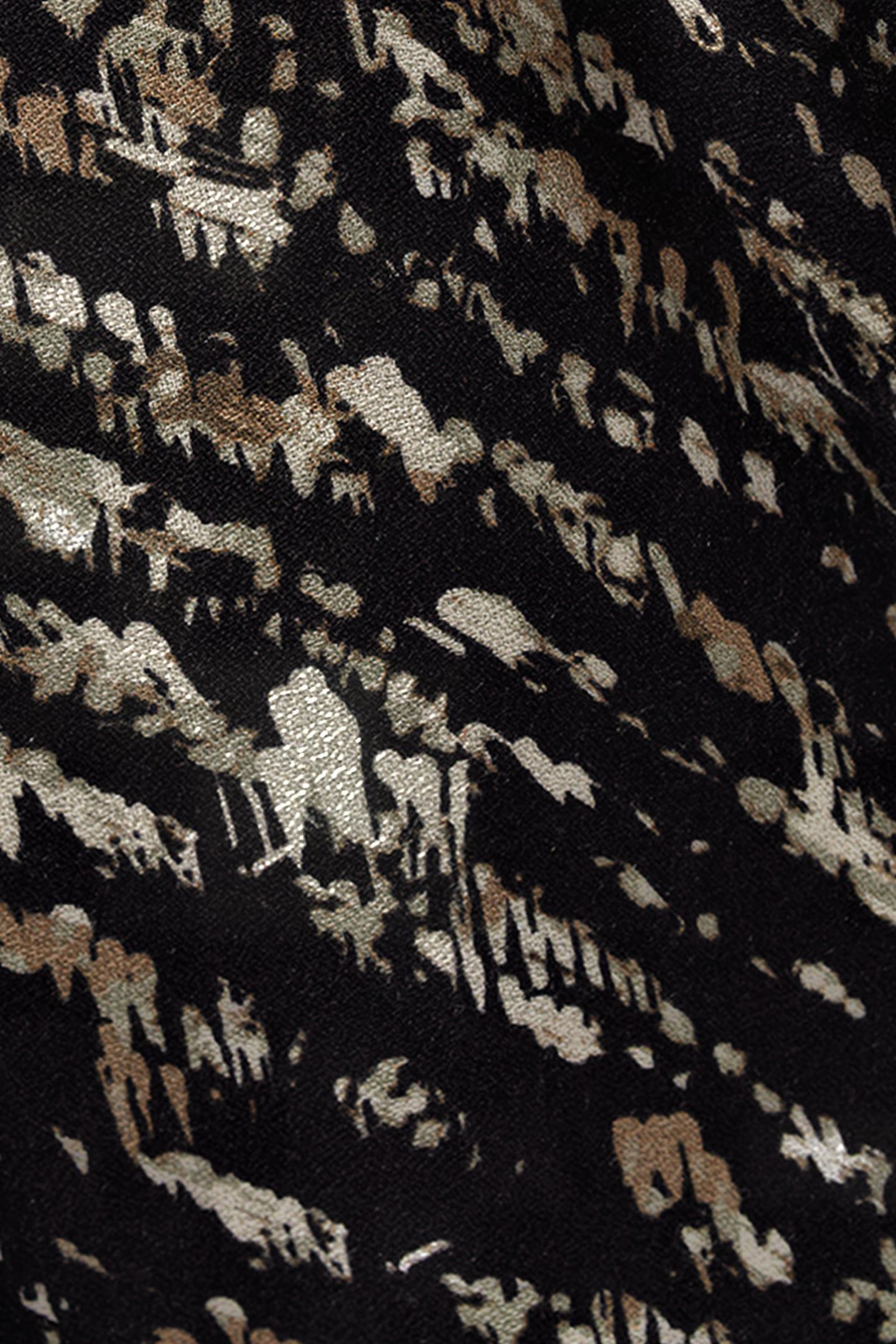 BLACK FUSAIN PRINT LONG DRESS BLACK 8