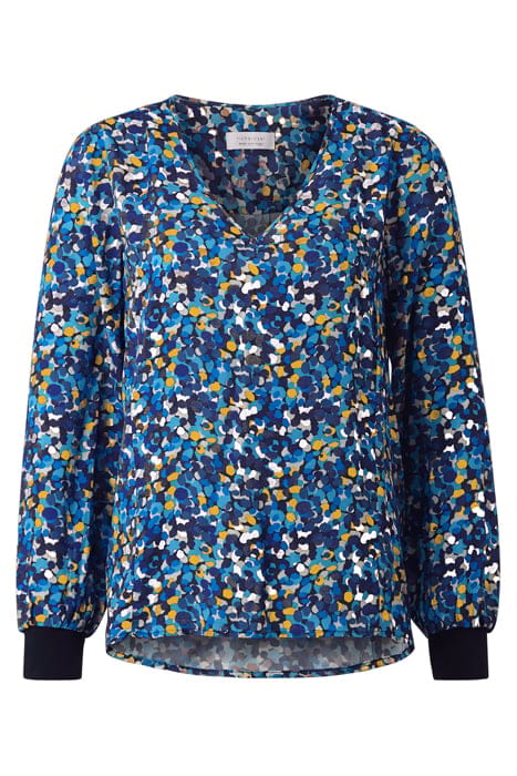 PRINTED V-NECK BLOUSE GRS MIDNIGHT BLUE 4