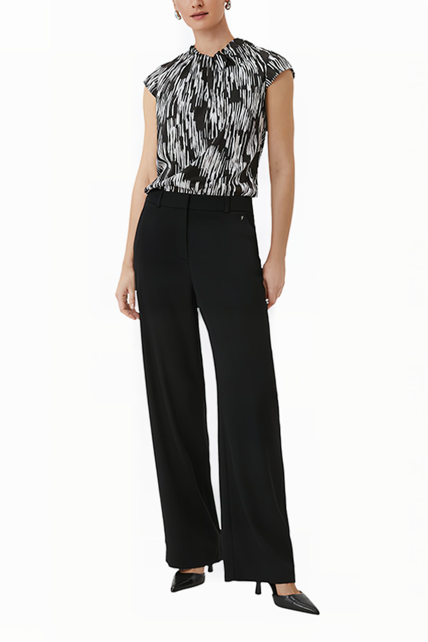 COMMA BLOUSES GREY/BLACK 3