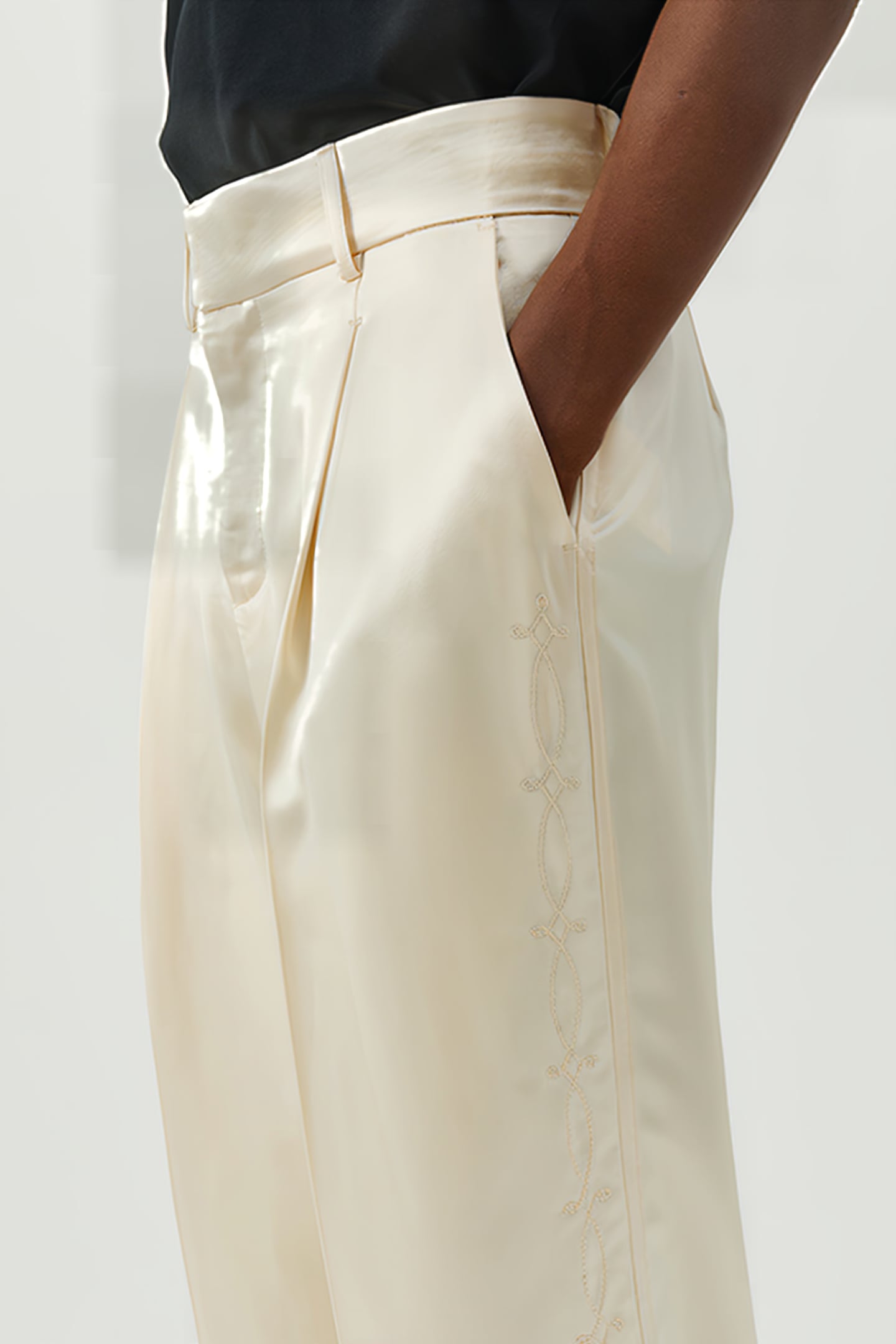 ULA EMBROIDED PANTS OFF WHITE 7