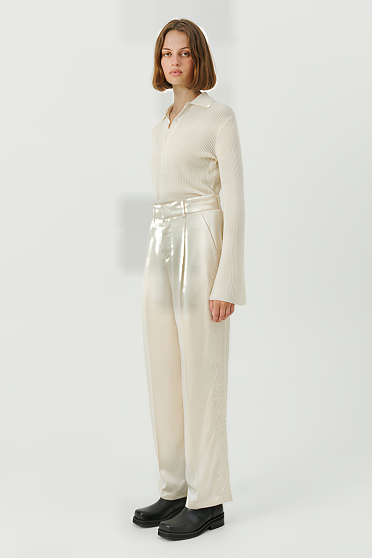 ULA EMBROIDED PANTS OFF WHITE 5