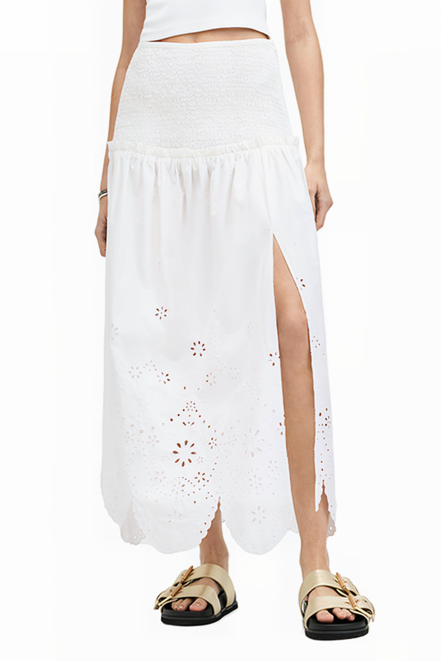 ALEX EMB SKIRT OFF WHITE 1