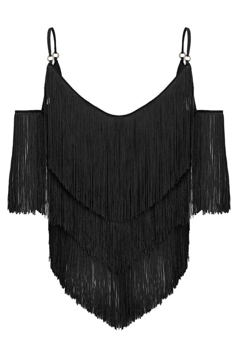 GIAPPONE BLUSA FRANGE + CREPE DE CHINE BLACK 2