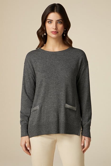 Wool blend sweater with crystals 1
