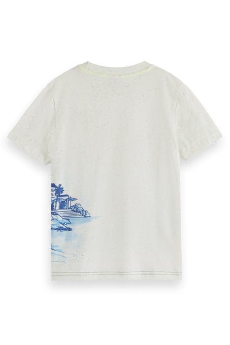RELAXED-FIT PLACED ARTWORK NEPS T-SHIRT ECRU 2