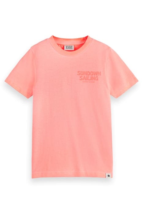 GARMENT-DYED ARTWORK T-SHIRT NEON CORAL 1