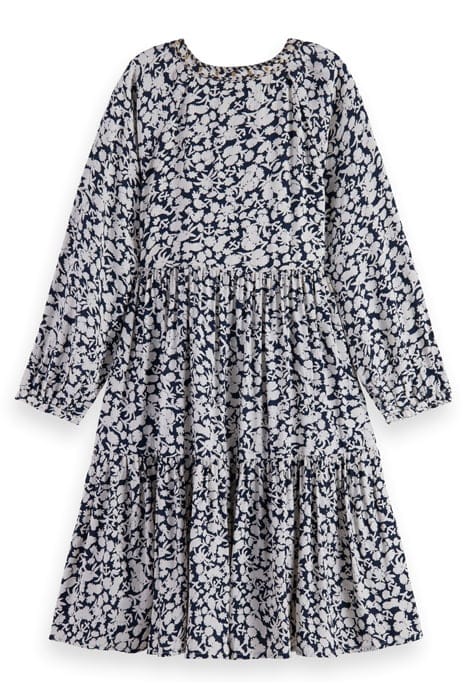 ALL-OVER PRINTED AND EMBELLISHED VISCOSE DRESS ANCHOR FLORAL 2