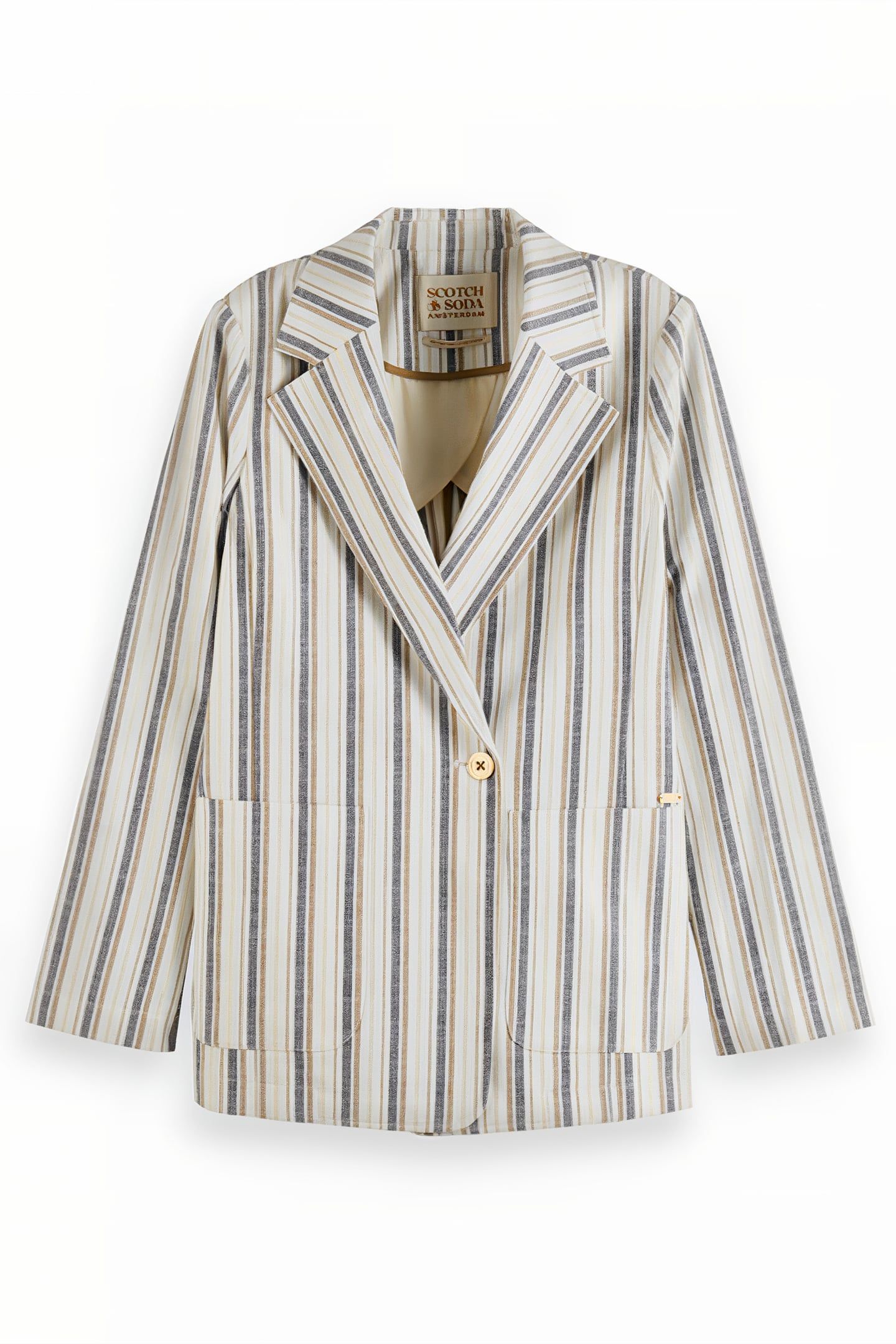 LUREX LINEN BLEND STRIPE BLAZER LUREX LINEN STRIPE 1