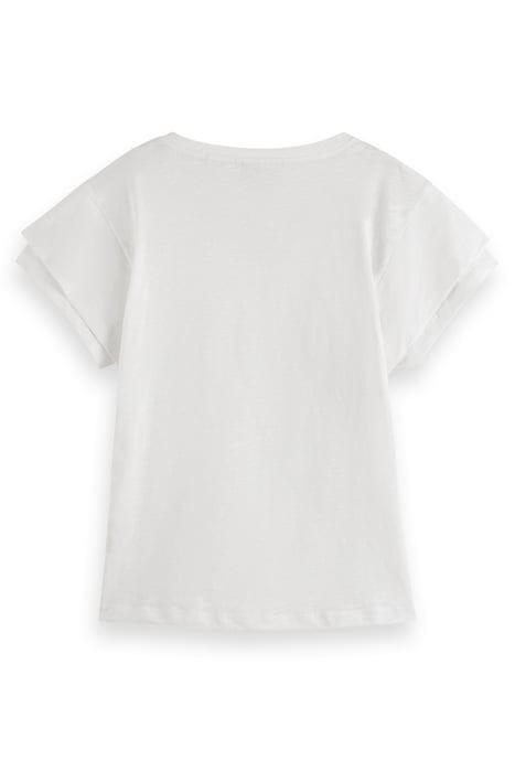LAYERED SLEEVE BOAT NECK T-SHIRT WHITE 2