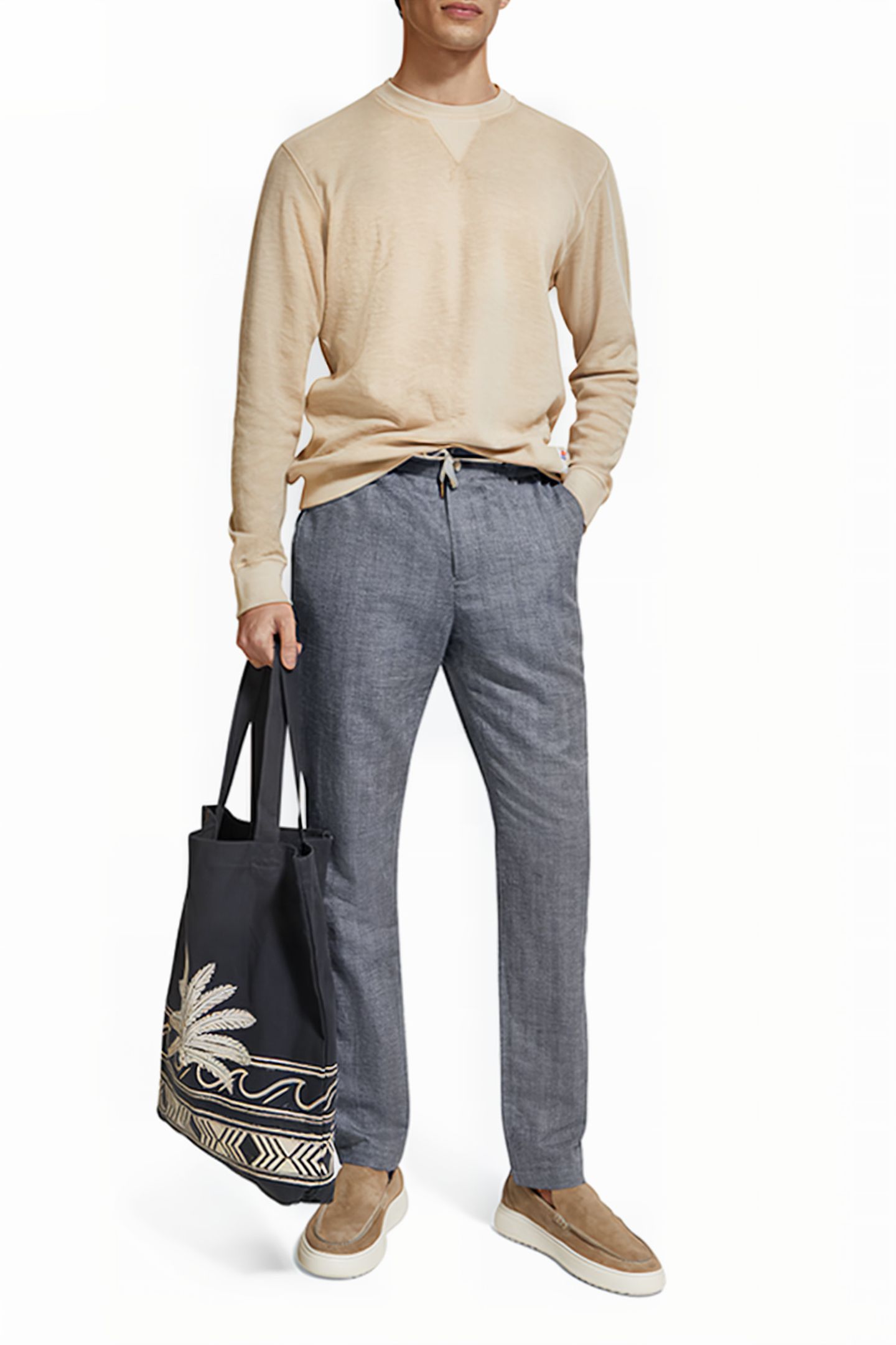WARREN - STRAIGHT FIT YARN-DYE NAVY HERRINGBONE 5