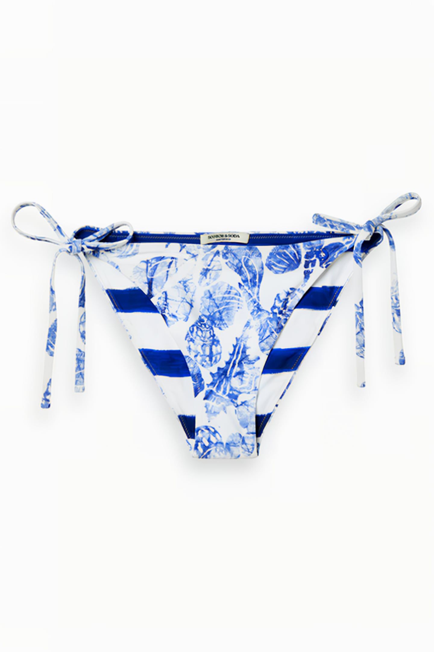 REVERSIBLE PRINTED BIKINI BOTTOM SHELL BATIK BLUE 1
