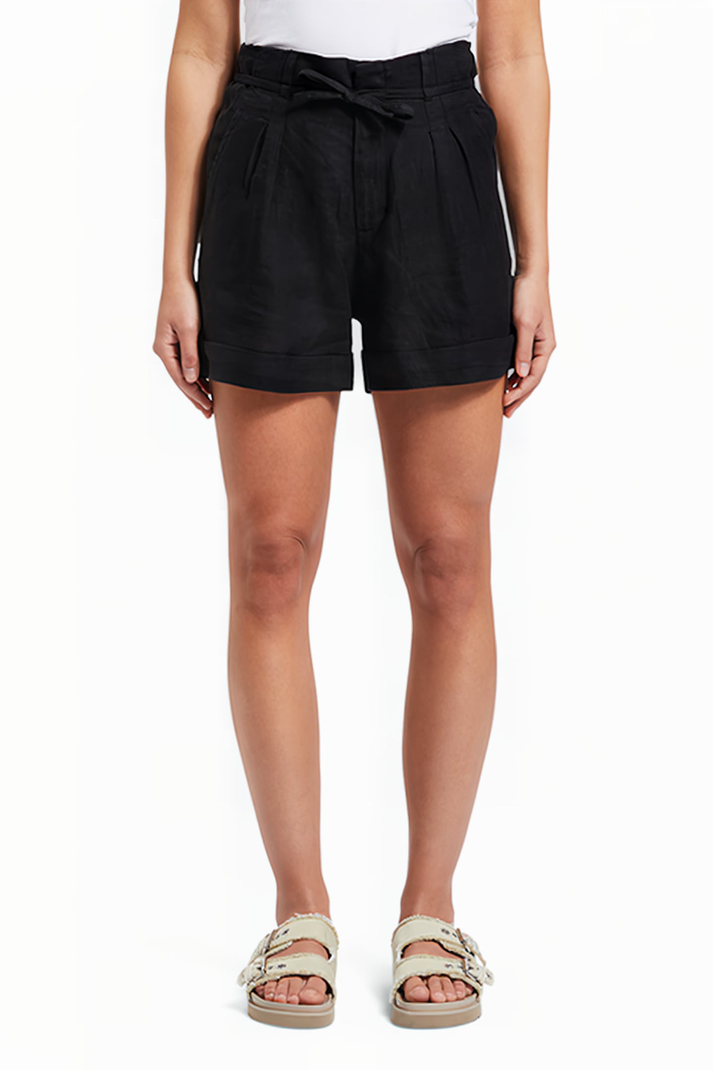 HIGH-RISE LINEN SHORT BLACK 1