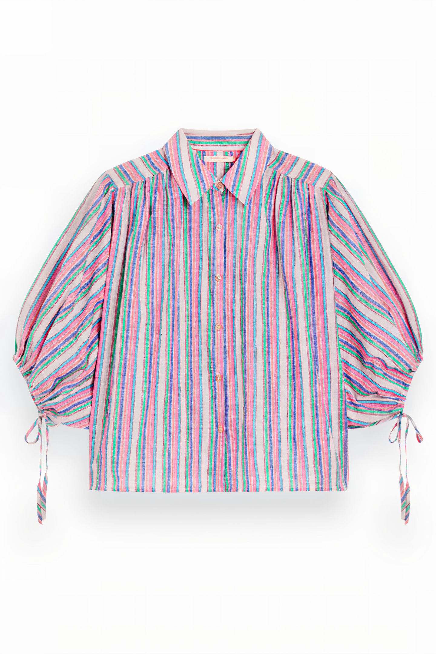 STRIPED BALLOON SLEEVE SHIRT BEACH STRIPE 4