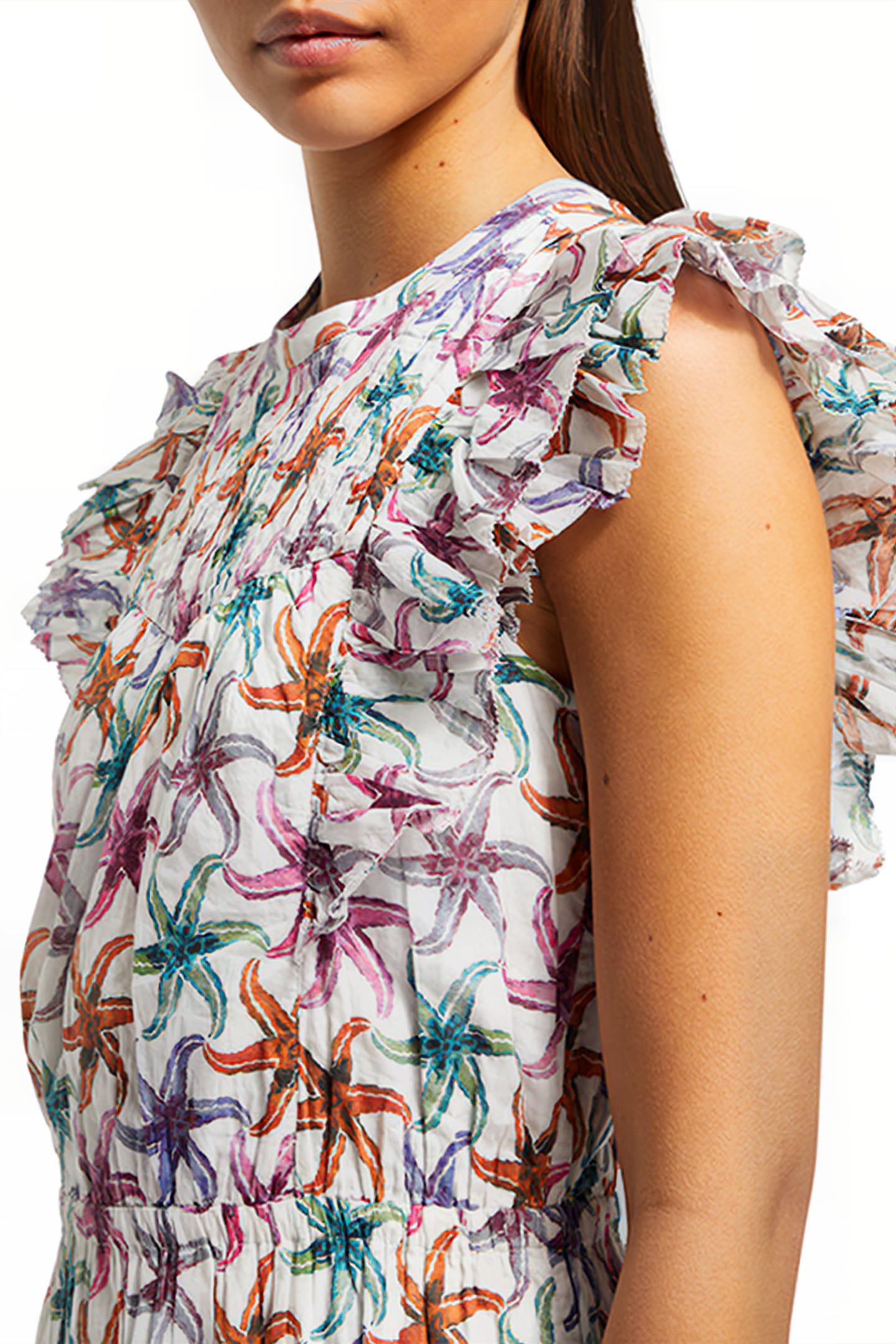 PRINTED MAXI COTTON VOILE DRESS STARFISH 6
