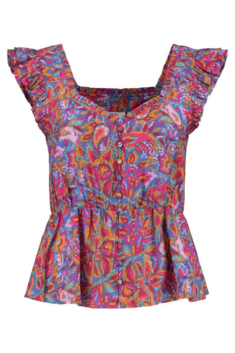 ELLE BLOUSE SICILIAN FLOWER PURPLE SICILIAN FLOWER 4