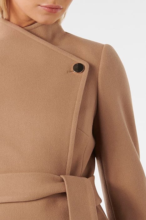 BRODIE FUNNEL NECK COAT CAMEL 5