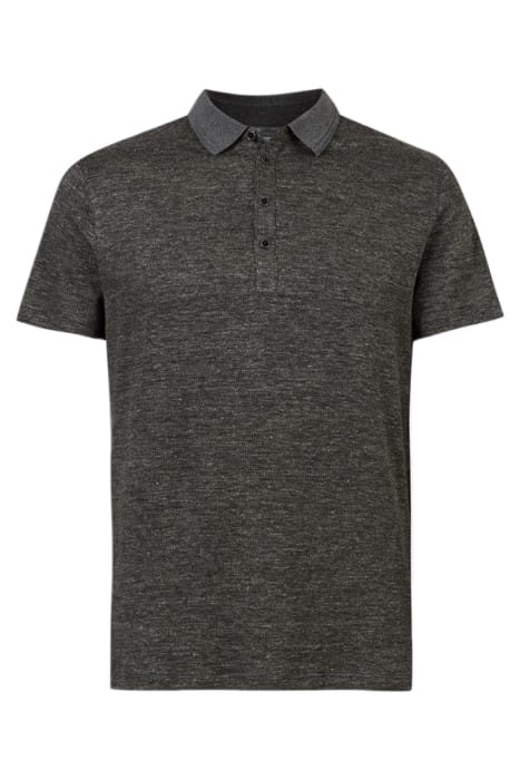 LIVINGSTON REGULAR FIT SS POLO WITH LINE STEEL GREY 1
