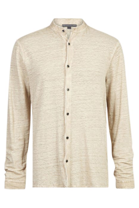 TRINITY REGULAR FIT LS BAND COLLAR SHIRT TOAST 1