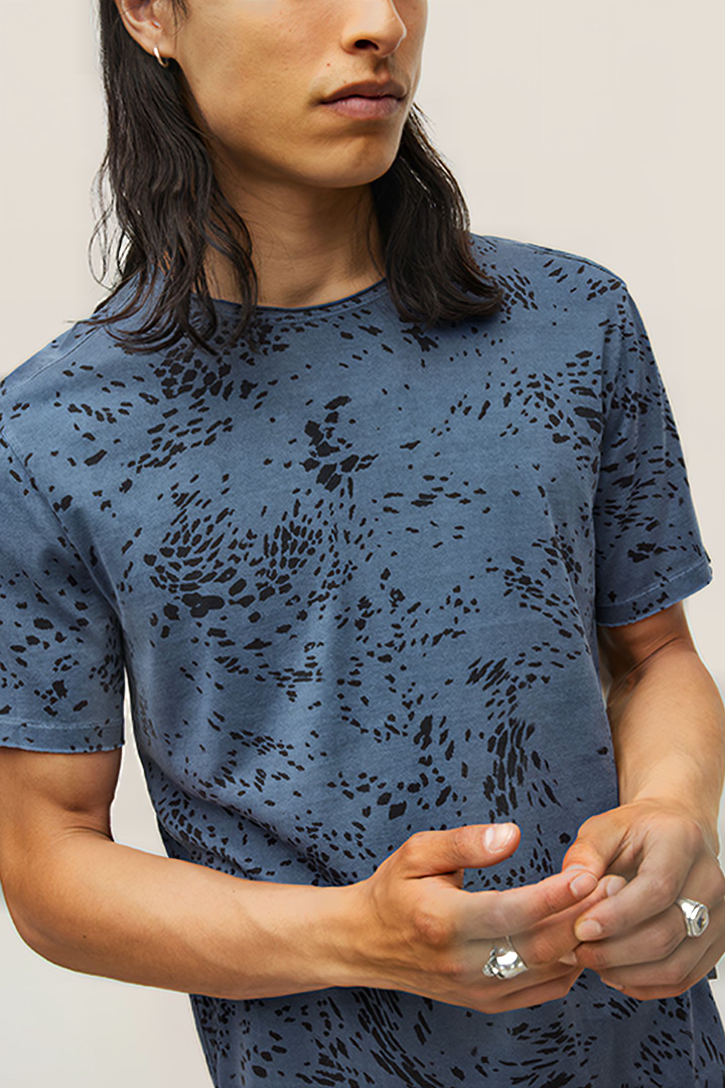 HESTER SS SWIRLING CHEETAH CREW OFFICER BLUE 2