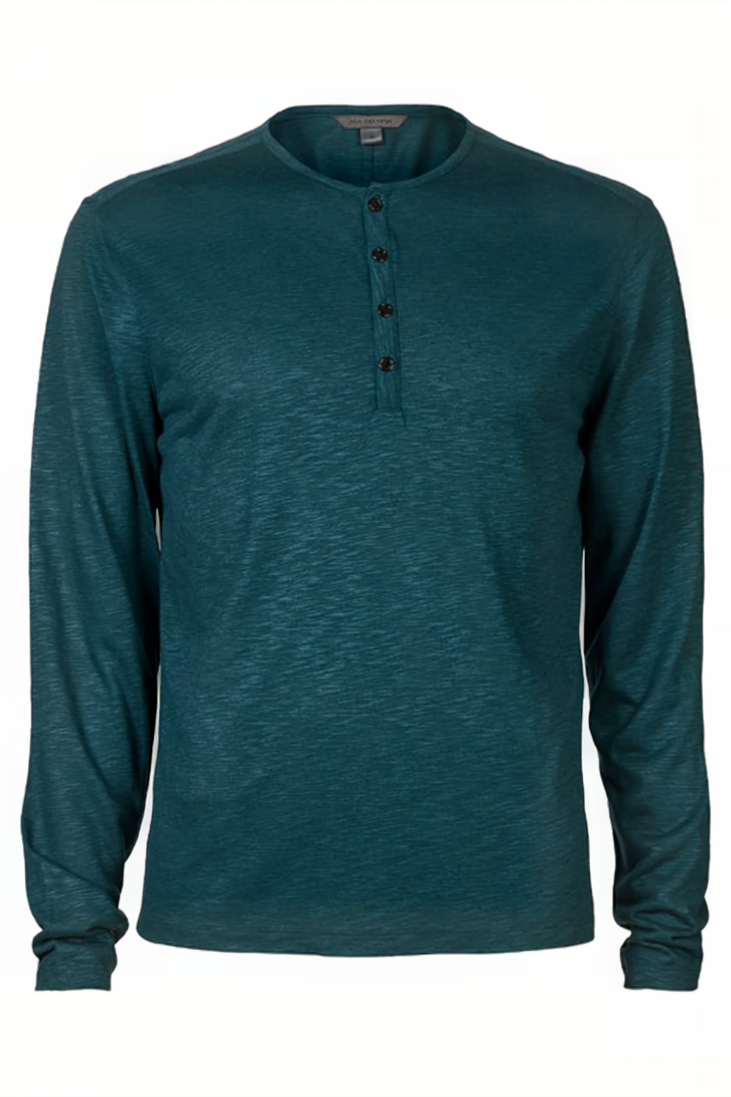 DANVILLE REGULAR FIT LS HENLEY WITH PLAC PEACOCK BLUE 1