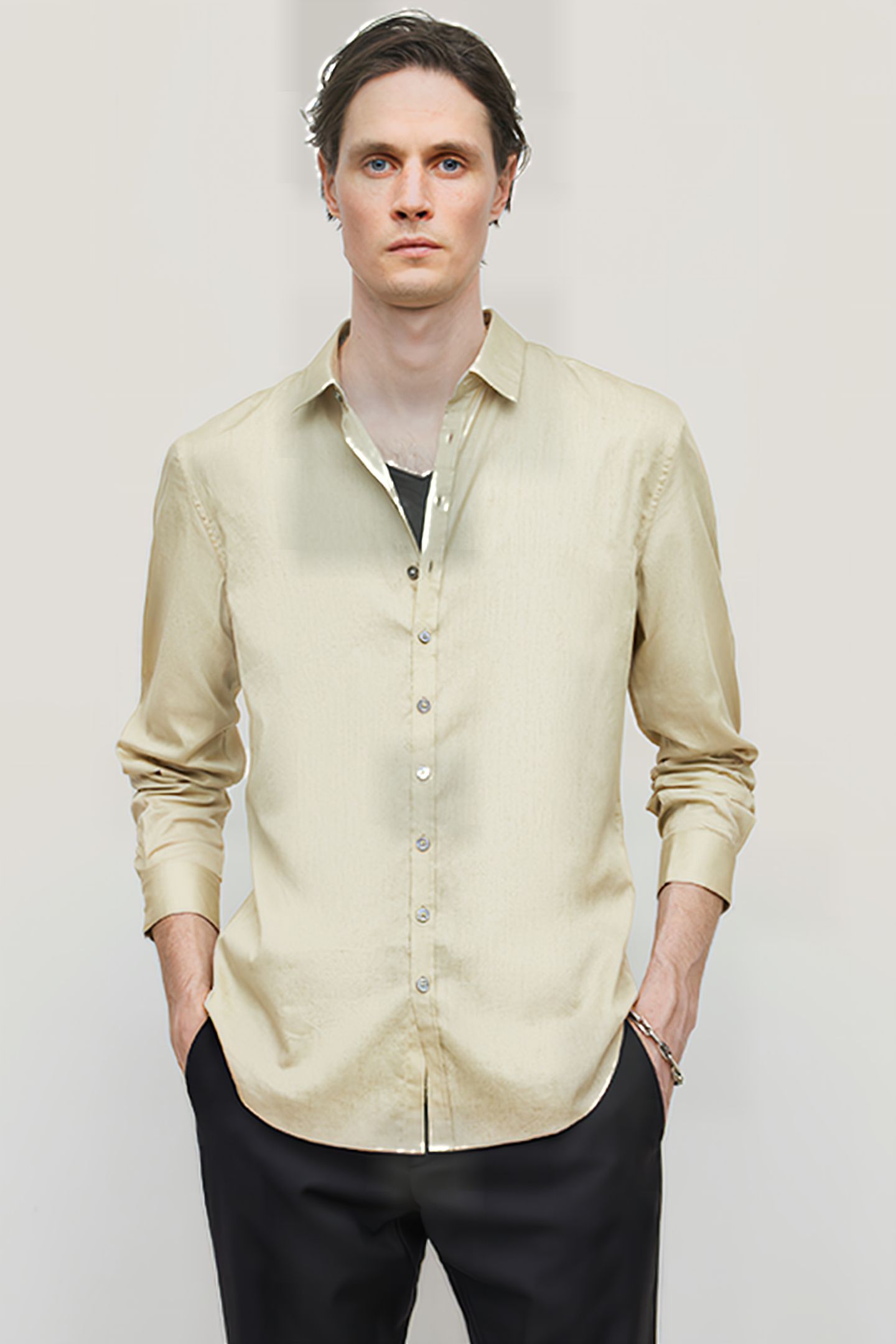 MULTI BUTTON SLIM FIT SHIRT CARAMEL 1