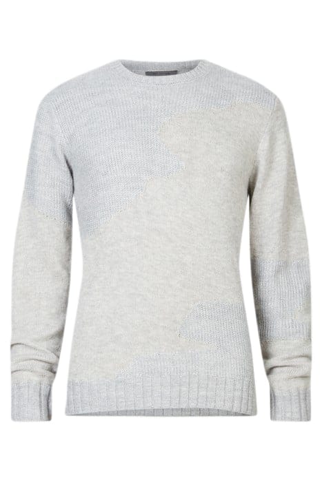 RECTOR LS TEXTURE MIX INTARSIA CREW LT GREY HTHR 1