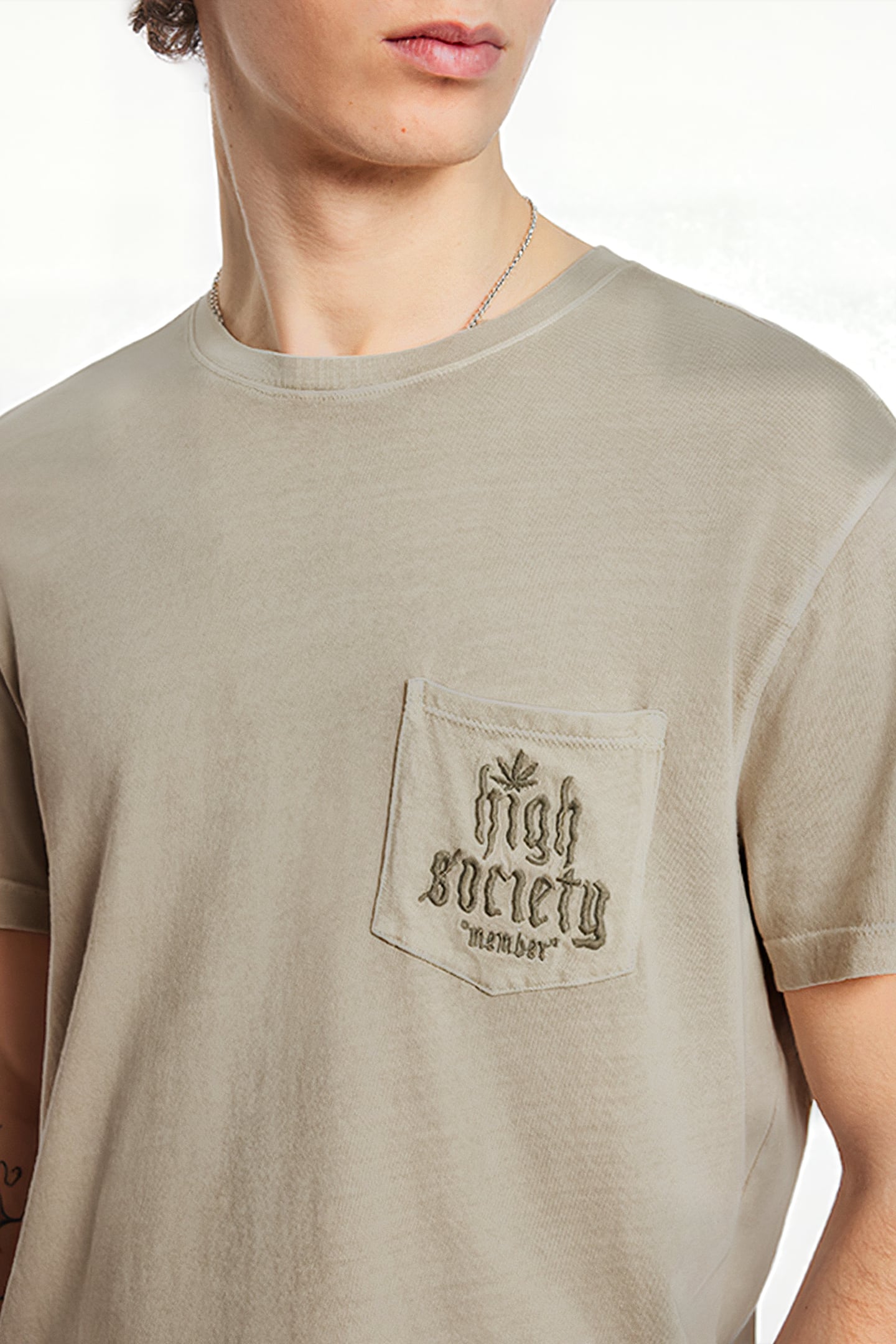 SS CREW POCKET TEE - HIGHSOCIETY FOSSIL GREY 3