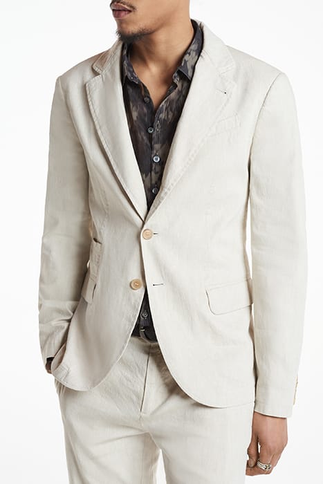 SLIM FIT NOTCH LAPEL JACKET WITH FLAP PO MACADAMIA 1