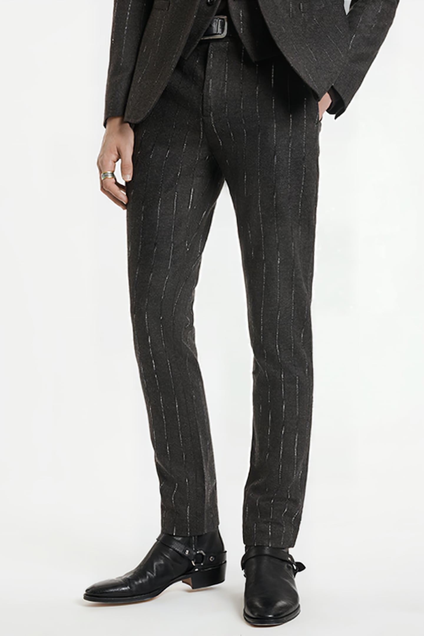 SLIM FIT PANTS WITH WELT HIP POCKET AND ESPRESSO 2