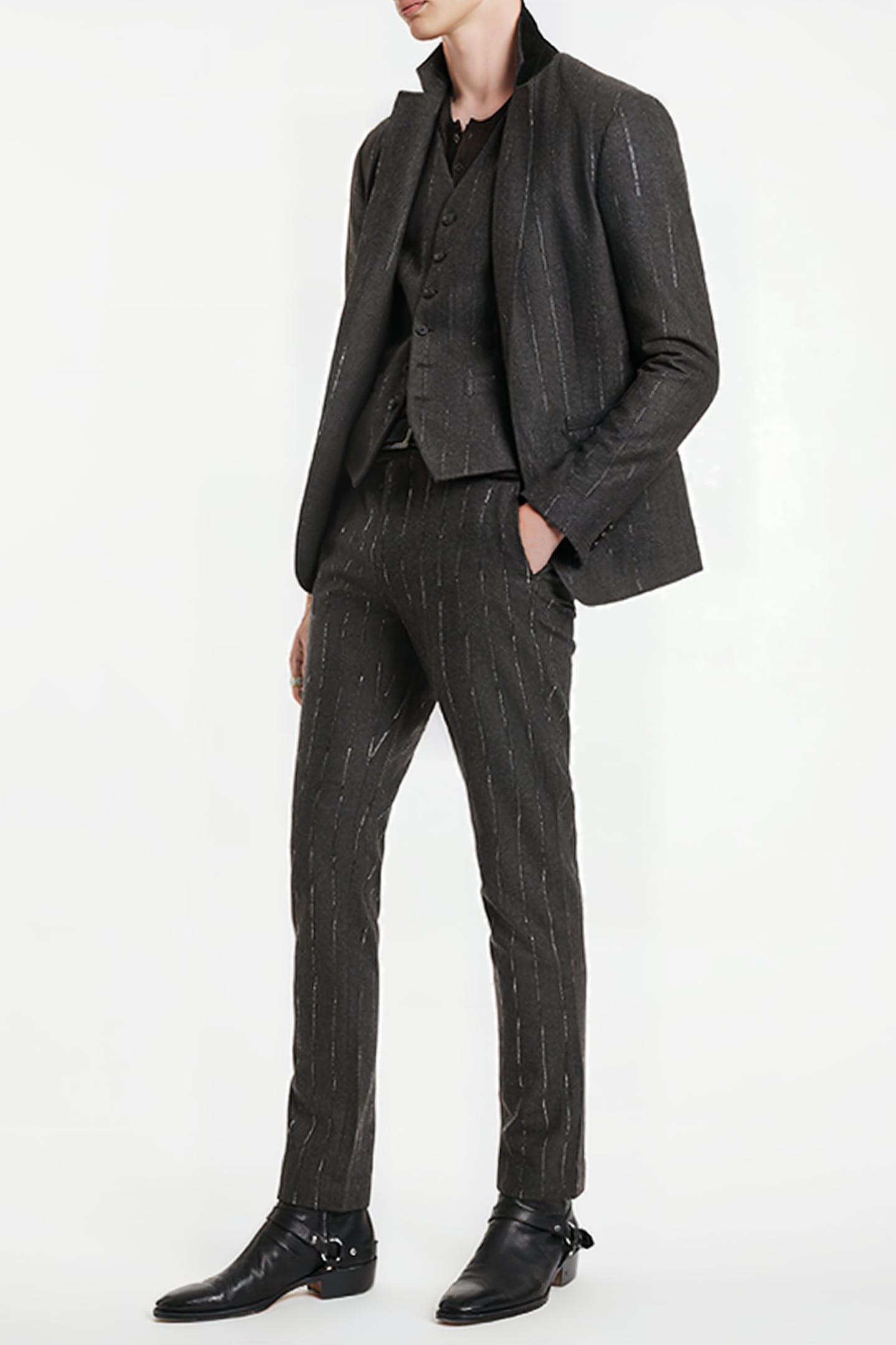 SLIM FIT PANTS WITH WELT HIP POCKET AND ESPRESSO 3