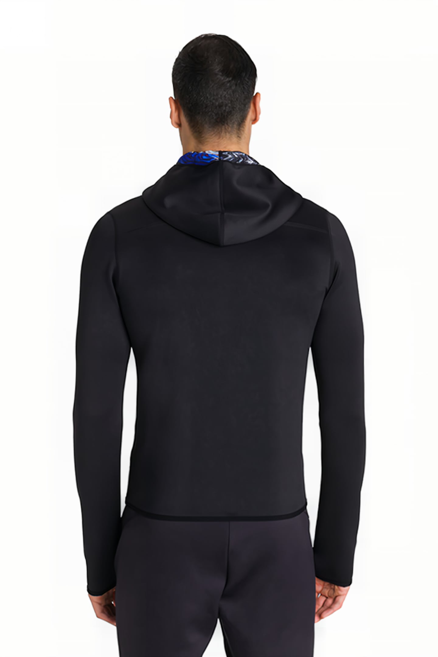 M HOODED SPACER REVERSIBLE F/Z JACKET BLACK-IRIDESCENT STRIP 2