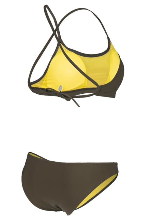 WOMEN'S ARENA SOLID BIKINI BANDEAU TIE B DARK OLIVE 7