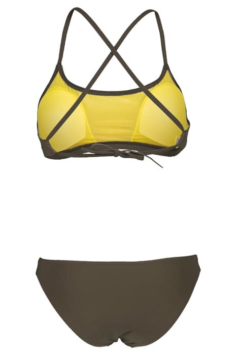 WOMEN'S ARENA SOLID BIKINI BANDEAU TIE B DARK OLIVE 5