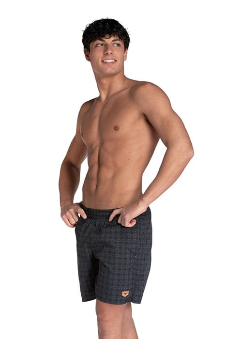 MEN'S ARENA 50TH BEACH BOXER BLACK MULTI-BLACK-WHITE 1
