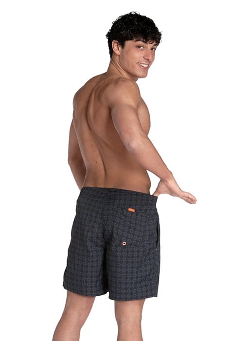 MEN'S ARENA 50TH BEACH BOXER BLACK MULTI-BLACK-WHITE 2